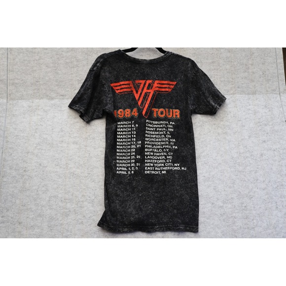 Van Halen Other - Van Halen 1984 Tour of the‎ World Acid Wash Graphic T-Shirt Mens Small Black VH